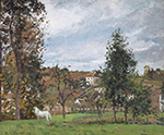 Camille Pissarro Landscape with a White Horse in a Meadow, L'Hermitage, 1872 oil painting reproduction