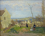 Camille Pissarro Louveciennes with Mount Valerien in the Background, 1870 oil painting reproduction