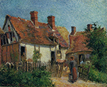 Camille Pissarro Old Houses at Eragny, 1885 oil painting reproduction