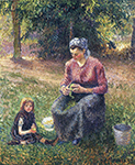 Camille Pissarro Peasant Woman and Child, Eragny, 1893 oil painting reproduction