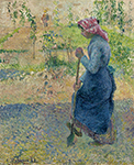 Camille Pissarro Peasant Woman Digging, 1882 oil painting reproduction