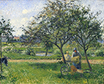 Camille Pissarro Peasant Woman with a Hand-Cart in the Orchard, 1881 oil painting reproduction