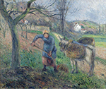 Camille Pissarro Peasant Woman with the Donkey, Pontoise, 1877 oil painting reproduction
