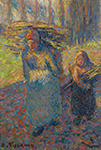 Camille Pissarro Peasant Women Carrying Brushwood oil painting reproduction