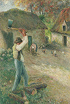 Camille Pissarro Pere Melon Cutting Wood, 1880 oil painting reproduction