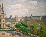 Camille Pissarro Place du Carrousel, the Tuileries Gardens, 1800 oil painting reproduction