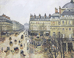 Camille Pissarro Place du Theatre Francais, Rain, 1898 oil painting reproduction