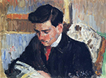Camille Pissarro Portrait of Rodo Pissarro Reading, 1899-1800 oil painting reproduction