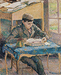 Camille Pissarro Portrait of Rodo Reading, 1893 oil painting reproduction