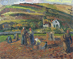 Camille Pissarro Potato Harvest, Pontoise, 1874 oil painting reproduction