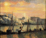 Camille Pissarro Quay in Rouen - Sunset, 1896 oil painting reproduction