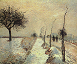 Camille Pissarro Road at Eragny - Winter, 1885 oil painting reproduction