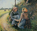 Camille Pissarro Seated and Kneeling Peasants, 1893 oil painting reproduction