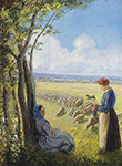 Camille Pissarro Shepherdesses, 1887 oil painting reproduction