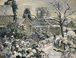 Camille Pissarro Snowscape with Cows at Montfoucault, 1874 oil painting reproduction