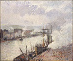 Camille Pissarro Steamboats in the Port of Rouen, 1896 oil painting reproduction