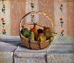 Camille Pissarro Still Life, Apples and Pears in a Round Basket, 1872 oil painting reproduction