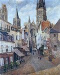 Camille Pissarro Sunlight, Afternoon, the Epicerie Street, Rouen, 1898 oil painting reproduction