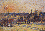 Camille Pissarro Sunset, Bazincourt Steeple, 1890 oil painting reproduction