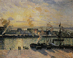 Camille Pissarro Sunset, the Port of Rouen, 1898 oil painting reproduction
