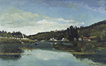 Camille Pissarro The Banks of the Marne at Chennevieres, 1864-65 oil painting reproduction