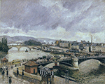Camille Pissarro The Bridge of Boieldieu, Rouen - Rain Effect, 1896 oil painting reproduction