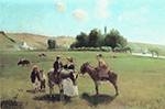 Camille Pissarro The Donkey Ride at Le Roche Guyon, 1864-65 oil painting reproduction