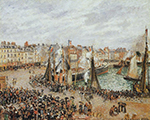 Camille Pissarro The Fishmarket, Dieppe - Grey Weather, Morning, 1902 oil painting reproduction