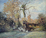 Camille Pissarro The Goose Girl at Montfoucault, White Frost, 1875 oil painting reproduction
