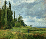 Camille Pissarro The Hill of Groettes, Pontoise, Grey Weather, 1875 oil painting reproduction