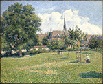 Camille Pissarro The House of the Deaf Woman and the Belfry at Eragny, 1886 oil painting reproduction