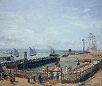 Camille Pissarro The Jetty, Le Havre - High Tide, Morning Sun, 1903 oil painting reproduction