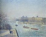 Camille Pissarro The Louvre - Morning, Winter Sunshine, Frost, the Pont-Neuf, the Seine, 1901 oil painting reproduction