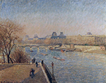 Camille Pissarro The Louvre - Winter Sunshine, Morning, 1800 oil painting reproduction