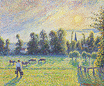 Camille Pissarro The Pasture, Sunset, Eragny, 1890 oil painting reproduction