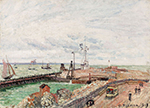 Camille Pissarro The Pier and the Semaphore of Havre, 1903 oil painting reproduction