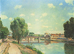 Camille Pissarro The Railroad Bridge at Pontoise, 1873 oil painting reproduction