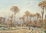 Camille Pissarro The Road to Versailles, Louveciennes - Morning Frost, 1871 oil painting reproduction