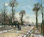 Camille Pissarro The Road to Versailles, Louveciennes, Winter Sun and Snow, 1870 oil painting reproduction