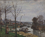 Camille Pissarro The Seine at Port-Marly, Loundring Place, 1872 oil painting reproduction