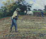 Camille Pissarro The Sower and the Ploughman, Montfoucault, 1875 oil painting reproduction