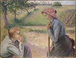 Camille Pissarro Two Peasant Woman Chatting, 1892 oil painting reproduction