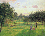 Camille Pissarro Two Women in a Meadow - Sunset at Eragny, 1897 oil painting reproduction