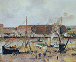 Camille Pissarro Unloading Wood at Rouen, 1896 oil painting reproduction