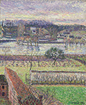 Camille Pissarro View from the Artist`s Window, Flood, Evening Effect, Eragny, 1893 oil painting reproduction
