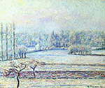 Camille Pissarro View of Bazincourt, Frost, Morning, 1892 oil painting reproduction