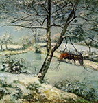 Camille Pissarro Winter at Montfoucault, 1875  oil painting reproduction