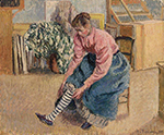 Camille Pissarro Woman Putting on Her Stockings, 1895 oil painting reproduction