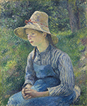 Camille Pissarro Young Peasant Girl Wearing a Hat, 1881 oil painting reproduction