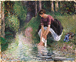 Camille Pissarro Young Woman Bathing Her Feet, 1894 oil painting reproduction